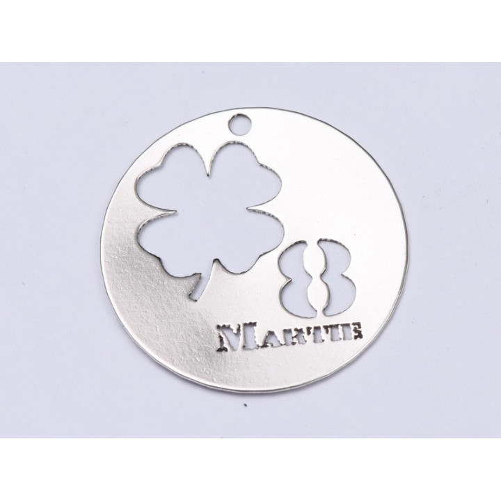 E0334 N Charm din argint 16.5mm cu 8 Martie 0.33mm 1 buc