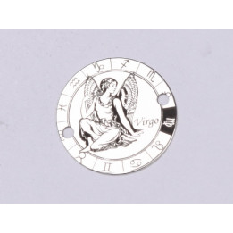 E0366 G Link din argint 925 gravat cu zodia Fecioara 16mm 0.33mm