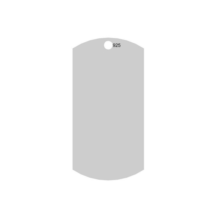 Pandantiv Military Dog Tag XXL din Argint 925 Personalizabil 50x25 mm 0.6mm E0377 N