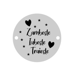 E0381 G Link din argint Zambeste Iubeste Traieste 16.5mm 0.33mm