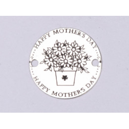 E0384 G Link din argint Happy Mothers Day 16.5mm 0.33mm