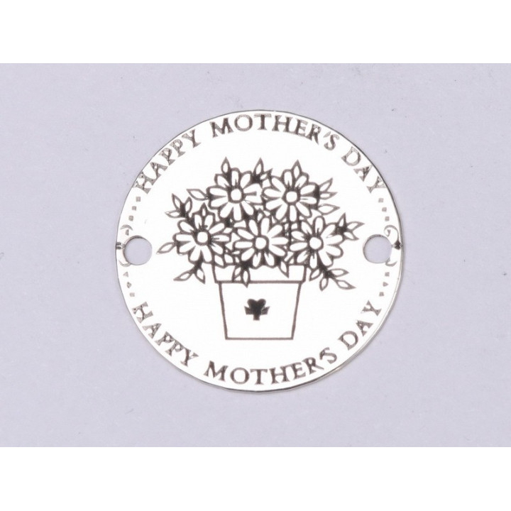 E0384 G Link din argint Happy Mothers Day 16.5mm 0.33mm