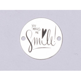 E0388 G Link din argint You make me smile  16.5mm 0.33mm