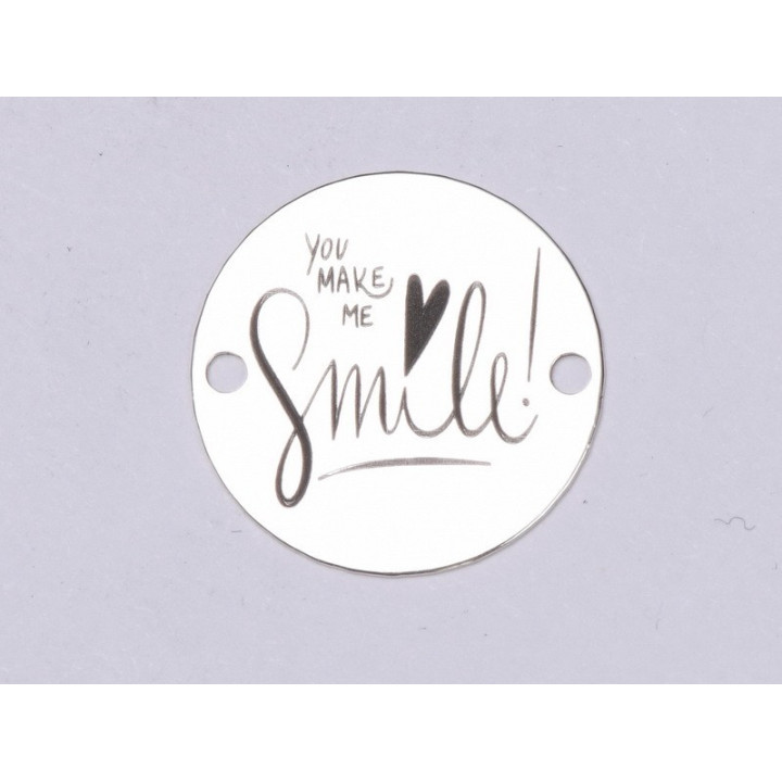 E0388 G Link din argint You make me smile  16.5mm 0.33mm