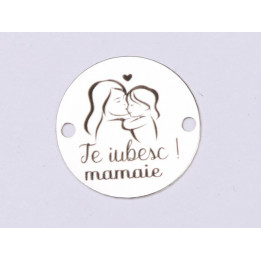 E0389 G Link din argint Te iubesc mamaie  16.5mm 0.33mm
