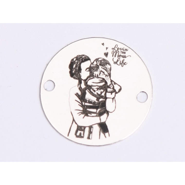 E0391 G Link din argint Loving the mothers life  16.5mm 0.33mm