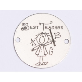 E0396 G Link din argint Best teacher  16.5mm 0.33mm