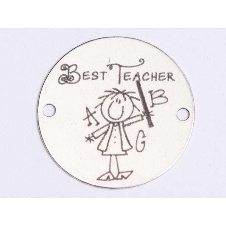 E0396 G Link din argint Best teacher  16.5mm 0.33mm
