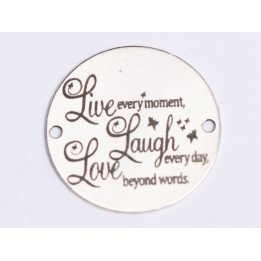 E0401 G Link din argint Live every moment 16.5mm 0.33mm