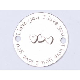 E0413 G Link din argint I Love You 16.5mm 0.33mm