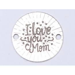 E0420 G Link din argint I love you mom 16.5mm 0.33mm