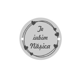 E0409 G Link din argint Te iubim Nasica  16.5mm 0.33mm