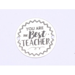 E0406 G Link din argint You are the best teacher 14x18mm 0.4mm