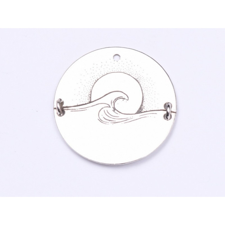 E0066 G Charm din argint soare si valuri 22mm 0.4mm