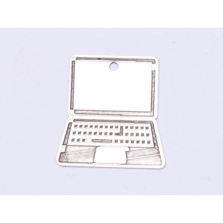 E0379 N Charm din argint laptop 19x18mm 0.4mm