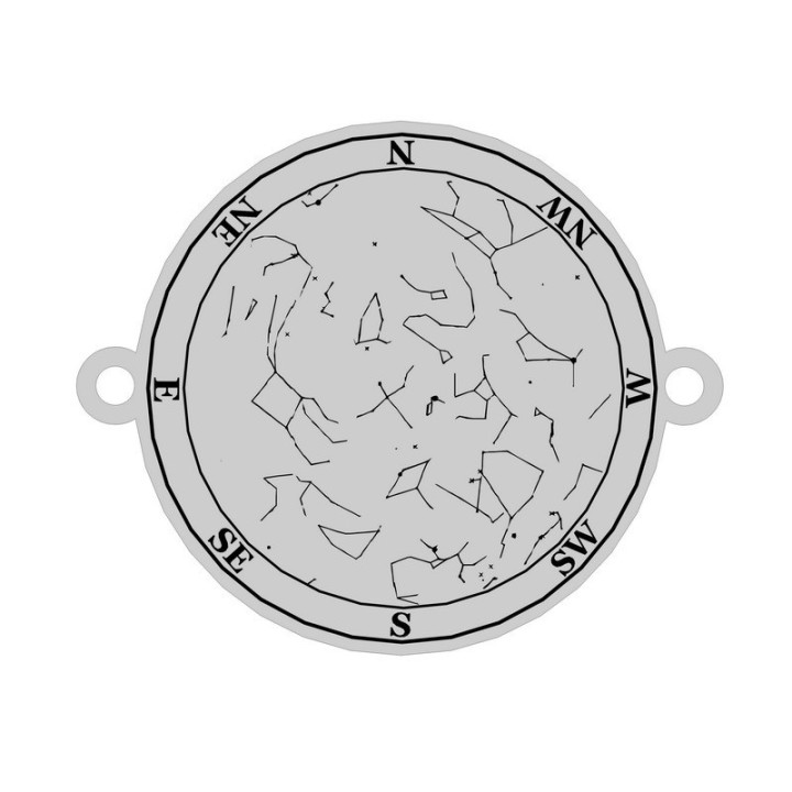 E0449 G Link din argint constelatii 16.5x19mm 0.3mm