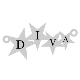 E0450G Link din argint cu 4 stelute inscriptionat DIVA 20x10mm 0.5mm