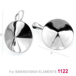 G0324-Baza pandantiv Swarovski rivoli 16mm - bijuterii personalizate din argint | simoshop