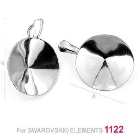 G0324-Baza pandantiv Swarovski rivoli 16mm - bijuterii personalizate din argint | simoshop