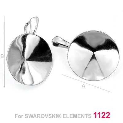 G0324-Baza pandantiv Swarovski rivoli 16mm - bijuterii personalizate din argint | simoshop