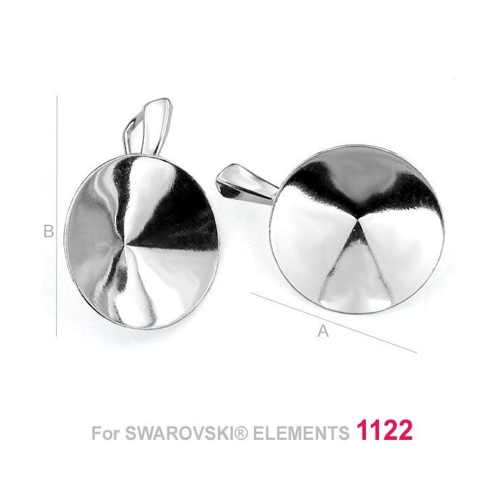 G0324-Baza pandantiv Swarovski rivoli 16mm - bijuterii personalizate din argint | simoshop