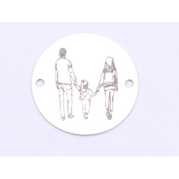 E0497 GS Link din argint de familie cu fetira 16.5mm 0.33mm 1 buc