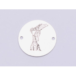E0510-N-Link rotund argint 925 Baby Giraffe&Mom  1 buc