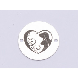 E0512-N-Link rotund argint 925 Caine si pisica v2  1 buc