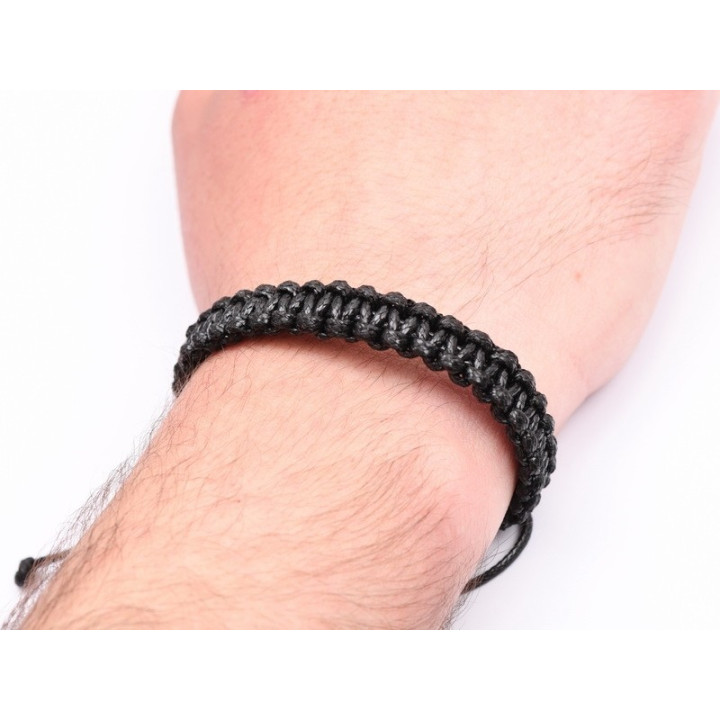 B001-Bratara snur negru impletit