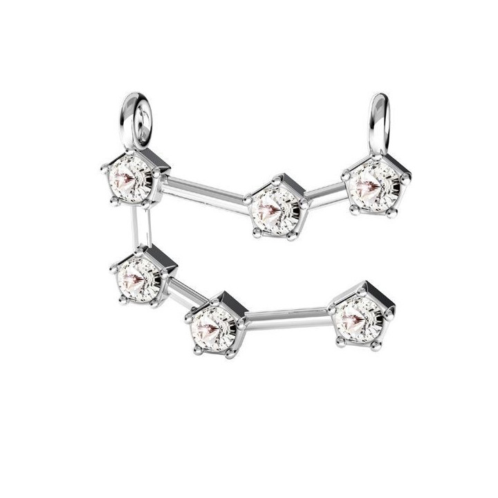 G0319-Link zodiac Gemeni 925 cu cristale Swarovski-1 buc