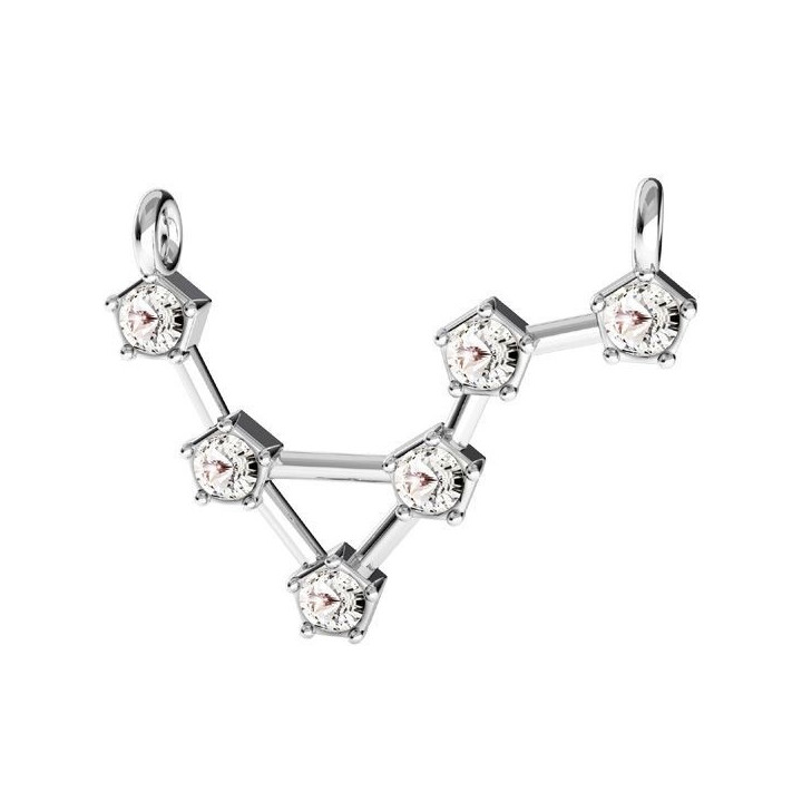 G0356-Link zodiac Balanta 925 cu cristale Swarovski-1 buc