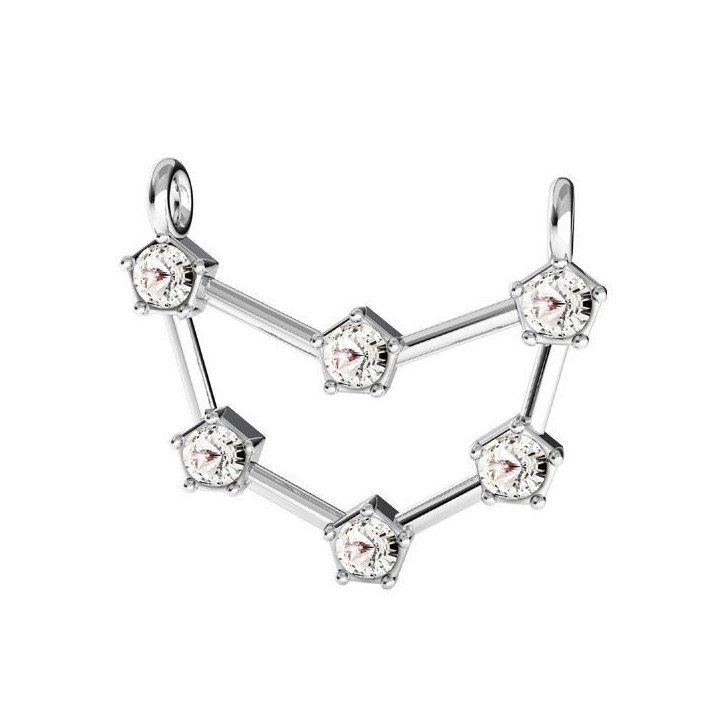 G0380-Link zodiac Capricorn 925 cu cristale Swarovski-1 buc