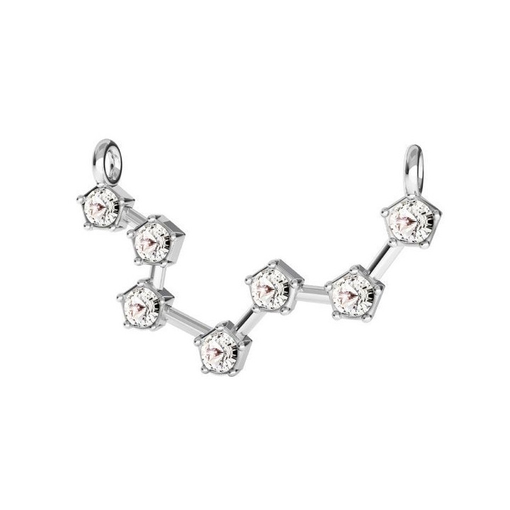 G0410-Link zodiac Pesti 925 cu cristale Swarovski-1 buc