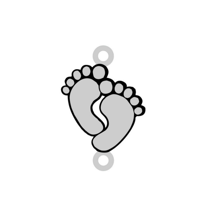 Pandant din argint personalizabil picioruse 16x24mm 0.5mm E0516 G