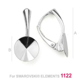 Leverback Swarovski Rivoli SS47 11mm