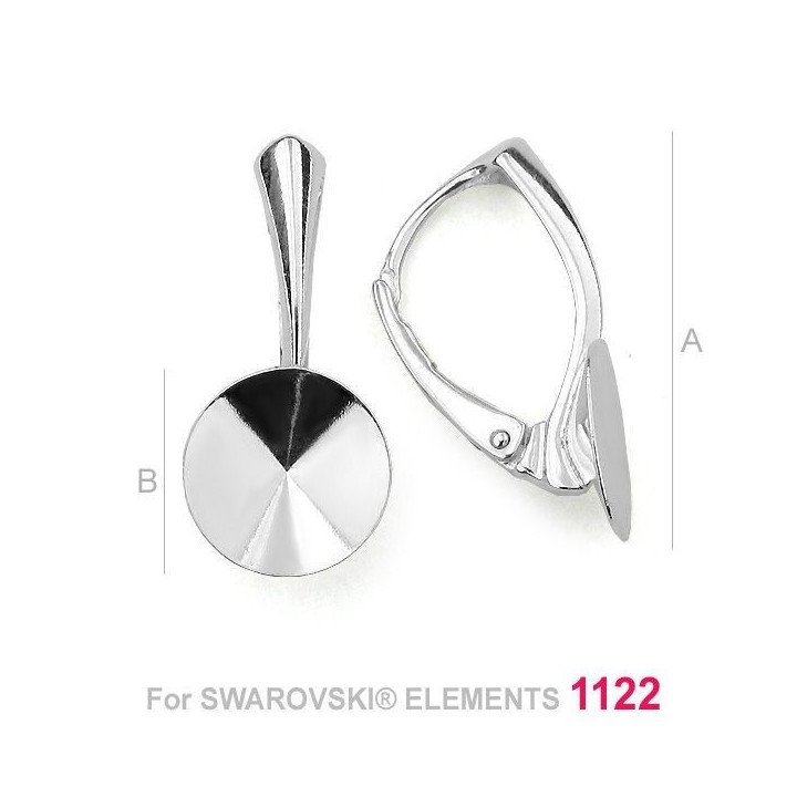 Leverback Swarovski Rivoli SS47 11mm