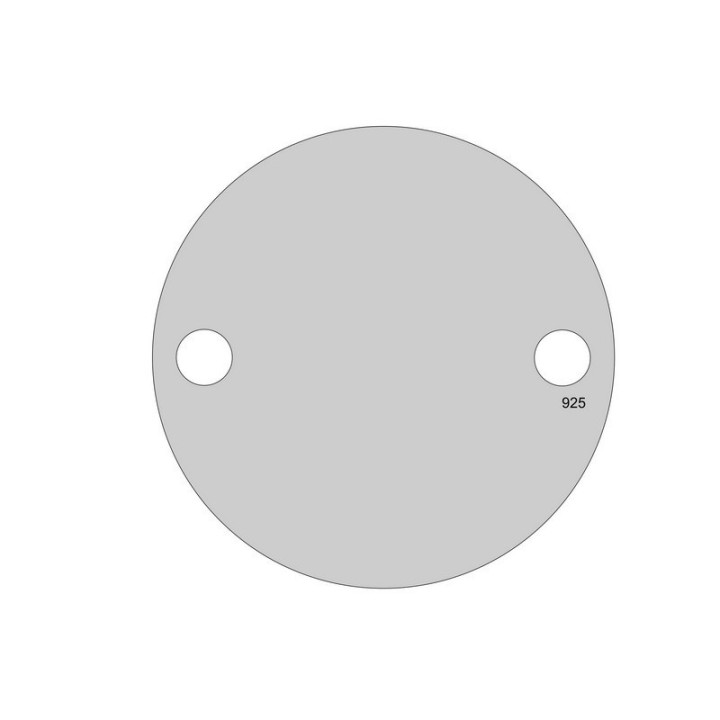 K037-Link argint 925 banut cu doua gauri de 2mm 6.5mm 0.3mm