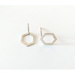 E0562 N Cercel din argint 925 hexagon 11x9mm 0.5mm