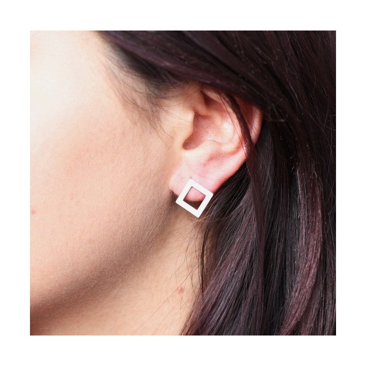 E0570 N Cercel din argint 925 romb 12x12mm 0.5mm