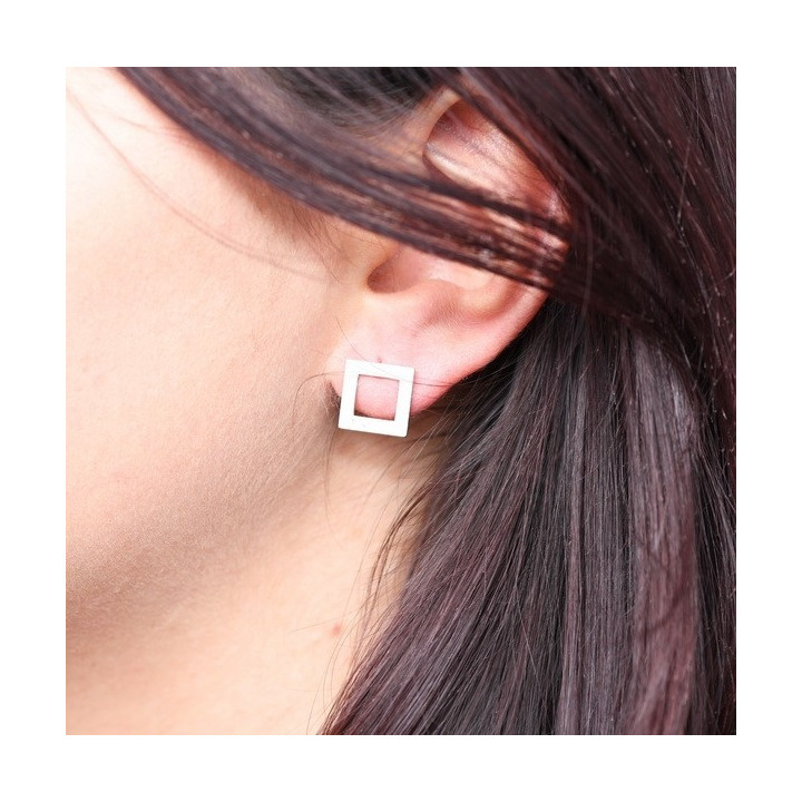 E0571 N Cercel din argint 925 patrat 12x12mm 0.5mm
