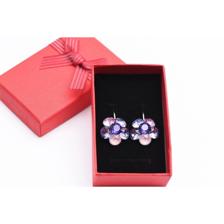SERVICIU LIPIRE 6 CRISTALE XIRIUS IN FORMA DE FLORICICA - PERECHE - bijuterii personalizate din argint | simoshop