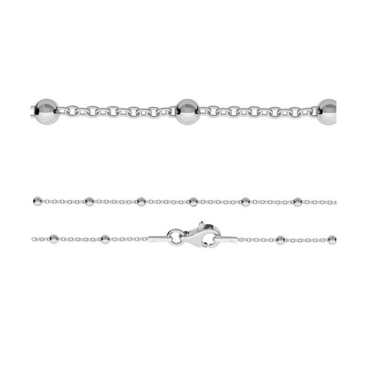G0474-Lant argint 925 2.5mm x 32,5 cm cu incuietoare-1 buc