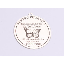 E0584-G- Pandant Pentru fiica mea 23x25mm, 0.5mm 1 buc