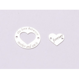 E0586-G-Set banut/inima  "Mother`s Love" Ag 925 diametru16.5mm / grosime 0.33 mm