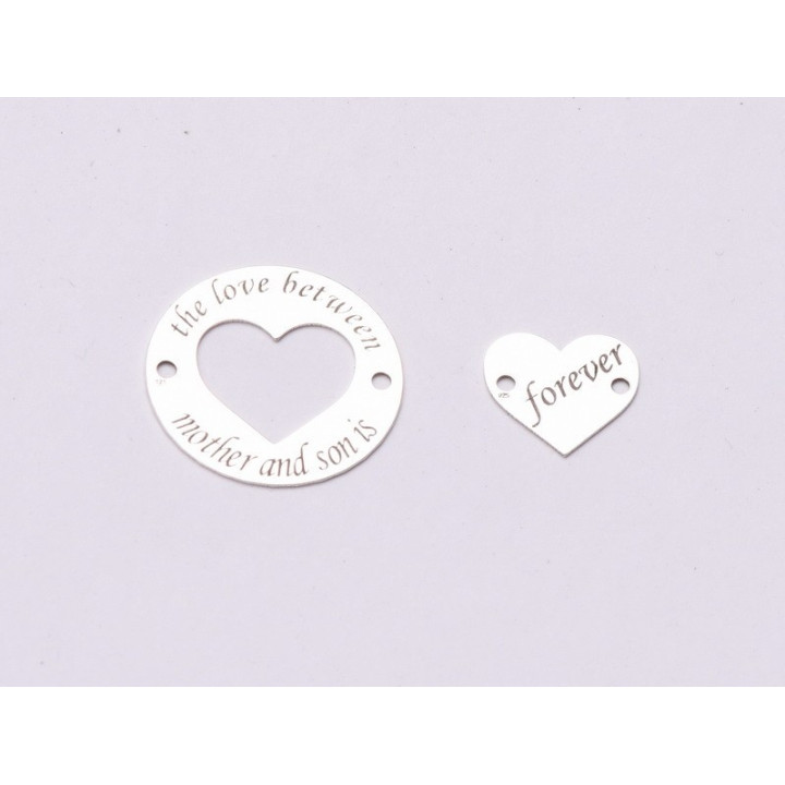 E0586-G-Set banut/inima  "Mother`s Love" Ag 925 diametru16.5mm / grosime 0.33 mm