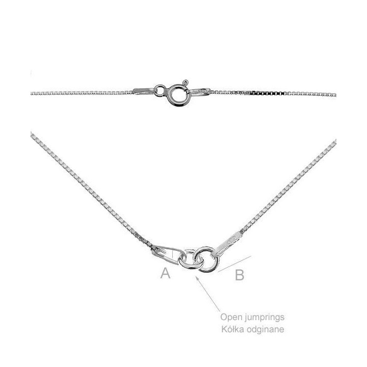 G0213-Lant box argint 925 pentru link-uri 20+20cm