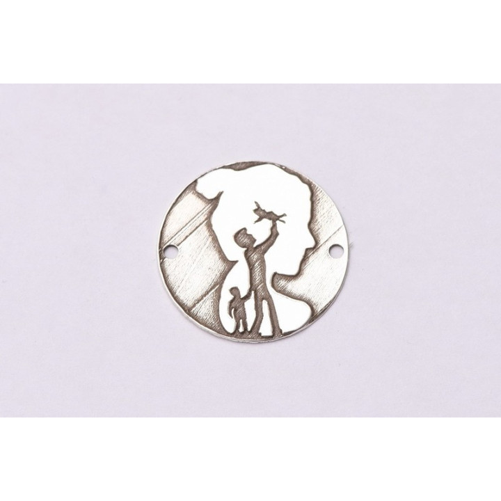 E0587-Link familie cu gravura in relief 16x0.6mm