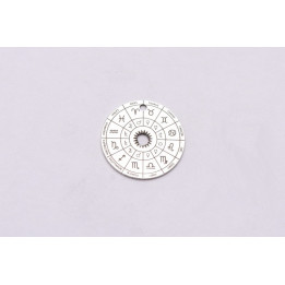 E0598-Pandant argint 925 Zodii 14mm 0.5mm grosime