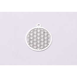 E0601 N Charm argint rotund filigranat 22mm 0.5mm-1 buc