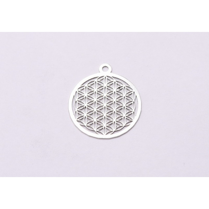 E0601 N Charm argint rotund filigranat 22mm 0.5mm-1 buc